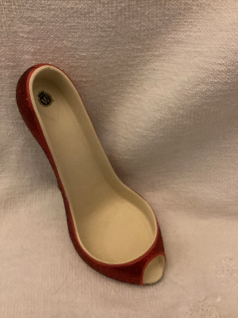 Stiletto Wine Bottle Holder Red Glitter Large 8" High Heel Shoe Wild Eye